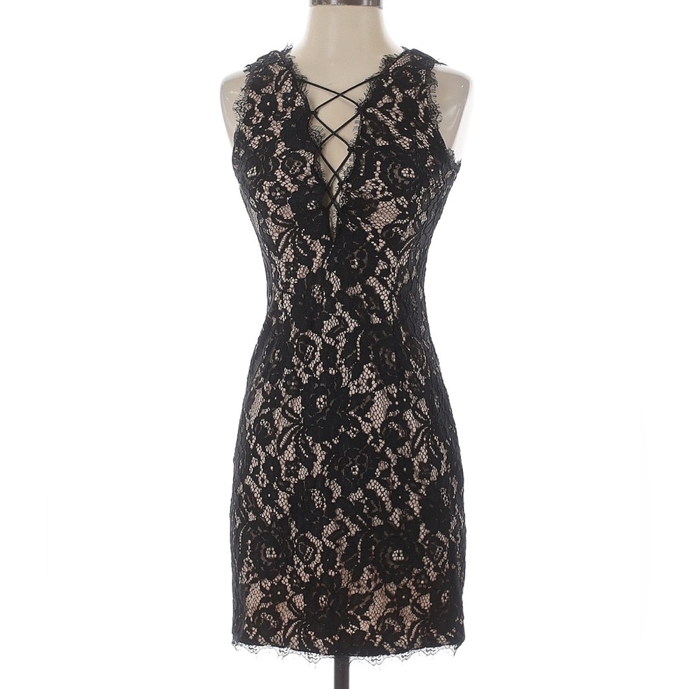 Aidan Mattox Black Lace Body-con Mini Cocktail Dress - Size 2 | NWT!